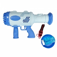 Pistol de facut baloane cu sapun, cu 32 orificii, albastru, 27 x 15 cm, Vivo 6220